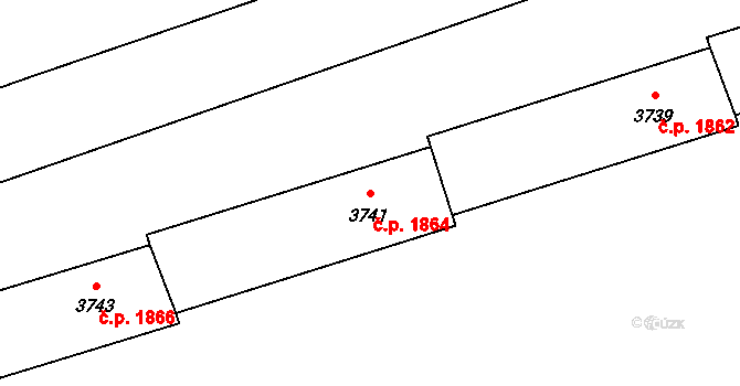 Poruba 1864, Ostrava na parcele st. 3741 v KÚ Poruba-sever, Katastrální mapa