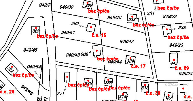 Šmolovy 45, Havlíčkův Brod na parcele st. 368 v KÚ Šmolovy u Havlíčkova Brodu, Katastrální mapa