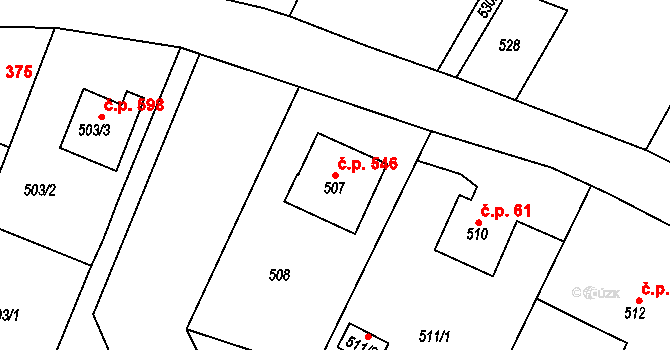Želechovice nad Dřevnicí 546 na parcele st. 507 v KÚ Želechovice nad Dřevnicí, Katastrální mapa