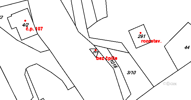 Krasíkov 43609694 na parcele st. 201 v KÚ Krasíkov, Katastrální mapa