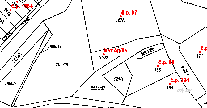 Hlinsko 43725694 na parcele st. 167/2 v KÚ Hlinsko v Čechách, Katastrální mapa