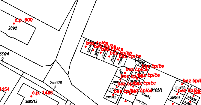 Orlová 43974694 na parcele st. 3105/6 v KÚ Poruba u Orlové, Katastrální mapa