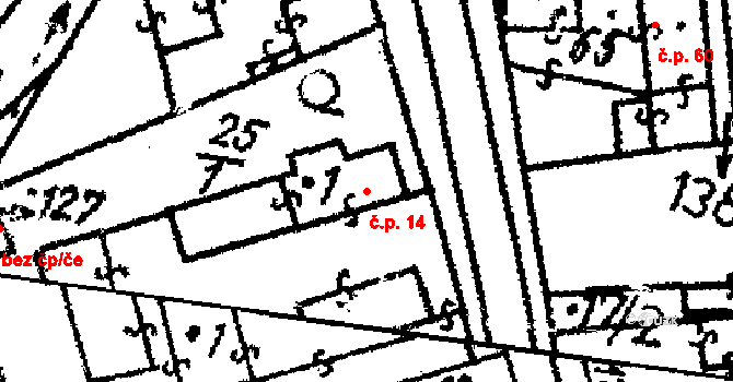 Kokořov 14, Žinkovy na parcele st. 1 v KÚ Kokořov, Katastrální mapa