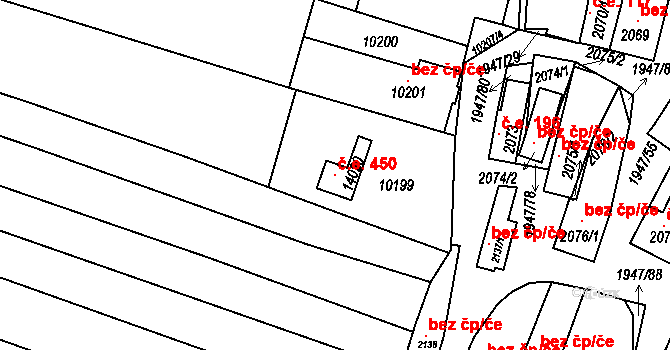 Mutěnice 450 na parcele st. 14020 v KÚ Mutěnice, Katastrální mapa
