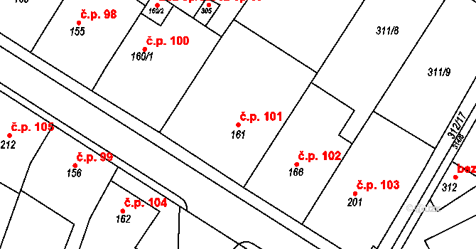 Mramotice 101, Znojmo na parcele st. 161 v KÚ Mramotice, Katastrální mapa