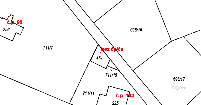 Mukařov 121383695 na parcele st. 461 v KÚ Žernovka, Katastrální mapa