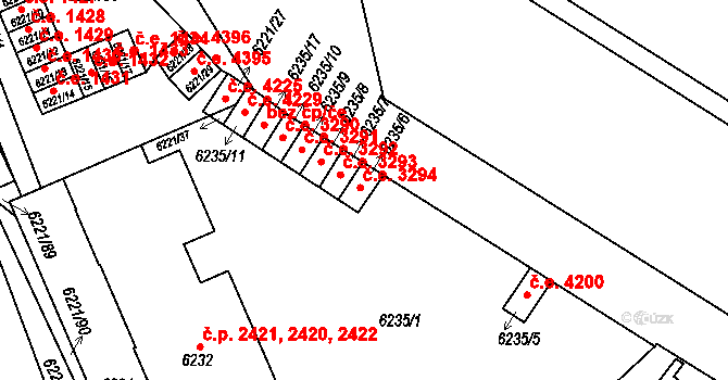 Jihlava 3294 na parcele st. 6235/6 v KÚ Jihlava, Katastrální mapa