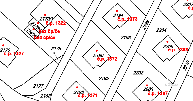 Děčín VI-Letná 1372, Děčín na parcele st. 2196 v KÚ Podmokly, Katastrální mapa