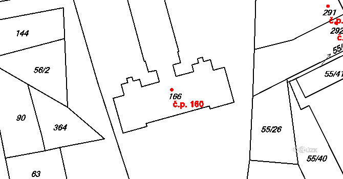 Litol 160, Lysá nad Labem na parcele st. 166 v KÚ Litol, Katastrální mapa