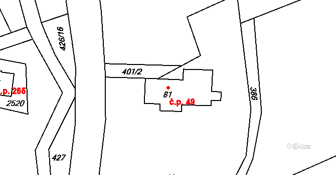 Lukavice 49 na parcele st. 81 v KÚ Lukavice u Rychnova nad Kněžnou, Katastrální mapa
