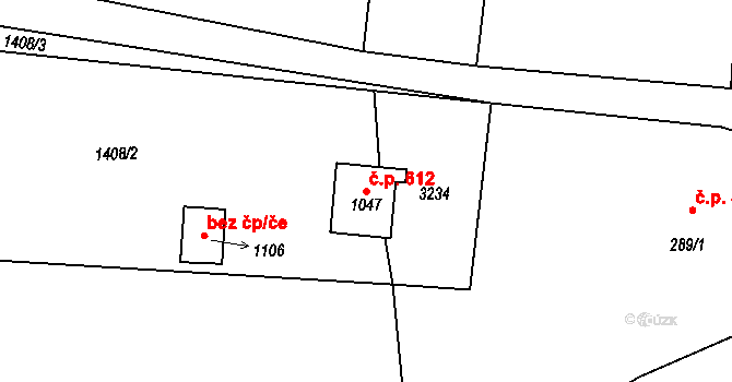 Janovice 612 na parcele st. 1047 v KÚ Janovice u Frýdku-Místku, Katastrální mapa