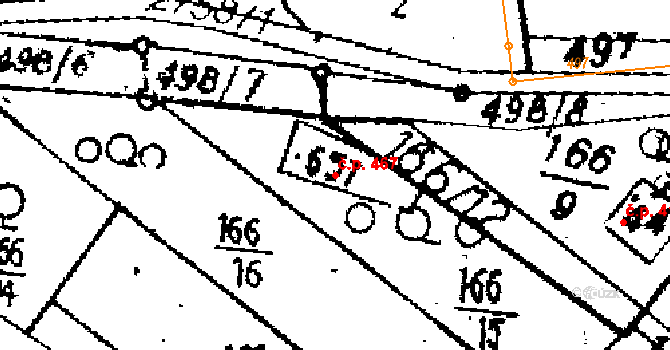 Jaroměřice 467 na parcele st. 657 v KÚ Jaroměřice, Katastrální mapa