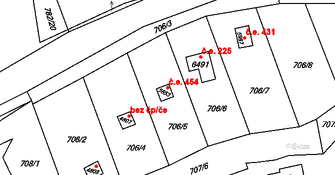 Beroun-Závodí 454, Beroun na parcele st. 5653 v KÚ Beroun, Katastrální mapa