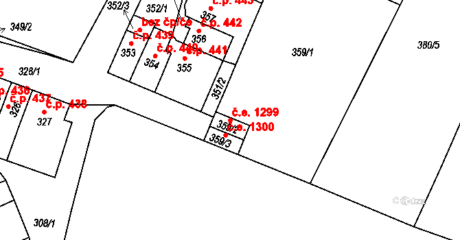 Děčín XXXII-Boletice nad Labem 1299, Děčín na parcele st. 359/2 v KÚ Boletice nad Labem, Katastrální mapa