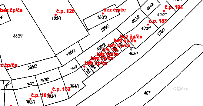 Moravský Krumlov 35 na parcele st. 398 v KÚ Moravský Krumlov, Katastrální mapa