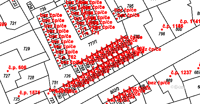 Kladno 38567695 na parcele st. 772 v KÚ Kročehlavy, Katastrální mapa