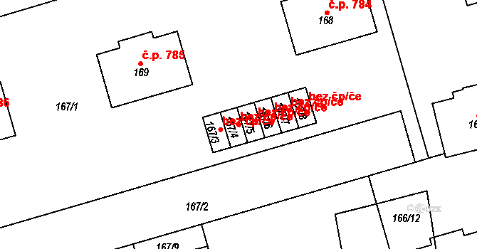 Třemošná 39626695 na parcele st. 167/4 v KÚ Třemošná, Katastrální mapa