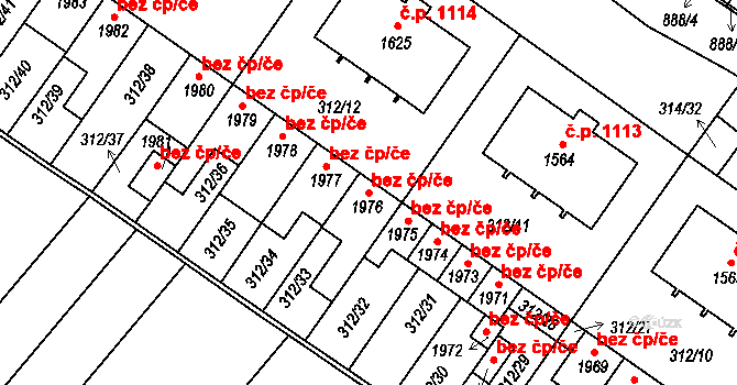 Velké Bílovice 40441695 na parcele st. 1976 v KÚ Velké Bílovice, Katastrální mapa
