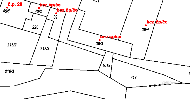 Choustník 40927695 na parcele st. 36/3 v KÚ Předboř u Choustníku, Katastrální mapa