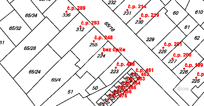 Přerov 43803695 na parcele st. 224 v KÚ Předmostí, Katastrální mapa