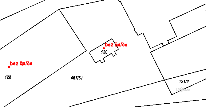 Žižice 45359695 na parcele st. 130 v KÚ Žižice, Katastrální mapa