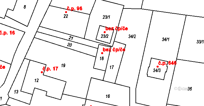 Jablůnka 45620695 na parcele st. 18 v KÚ Jablůnka, Katastrální mapa