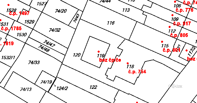 Brno 46279695 na parcele st. 119 v KÚ Husovice, Katastrální mapa