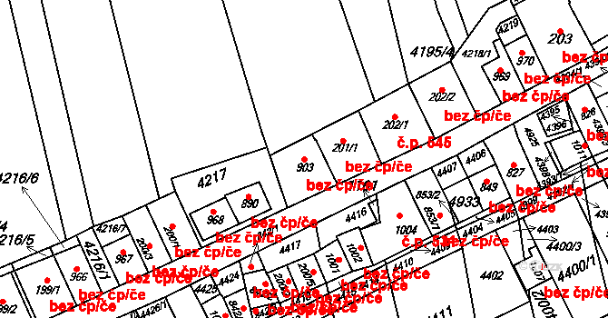 Bořetice 48889695 na parcele st. 903 v KÚ Bořetice u Hustopečí, Katastrální mapa