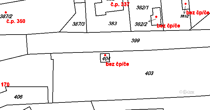 Rousínov 49740695 na parcele st. 404 v KÚ Rousínov u Vyškova, Katastrální mapa