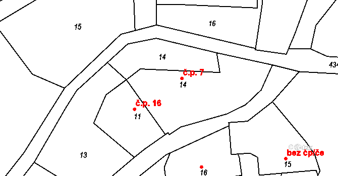Žebrákov 7, Kovářov na parcele st. 14 v KÚ Žebrákov u Zahořan, Katastrální mapa