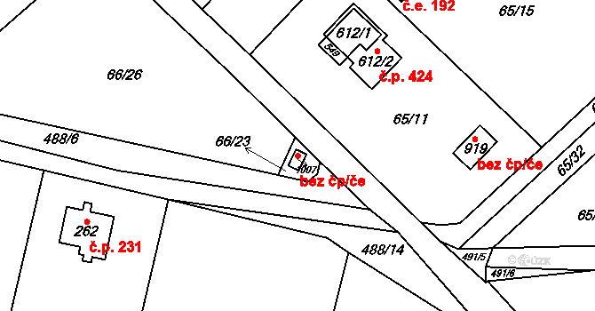 Senohraby 88765695 na parcele st. 1007 v KÚ Senohraby, Katastrální mapa