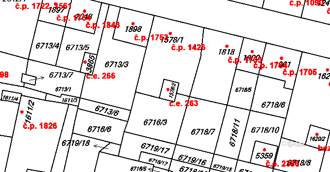 Žatec 263 na parcele st. 1578/2 v KÚ Žatec, Katastrální mapa