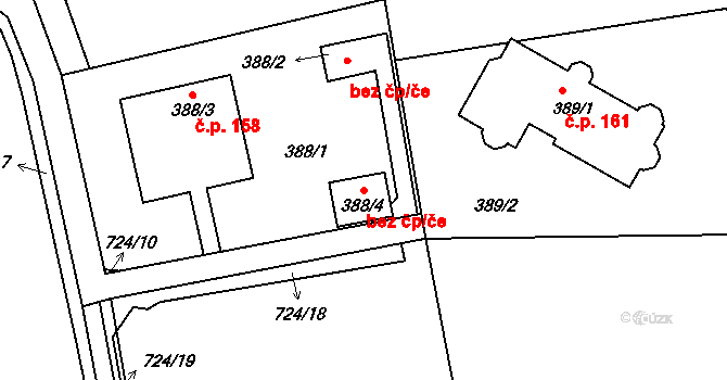 Havířov 93312695 na parcele st. 388/4 v KÚ Dolní Datyně, Katastrální mapa