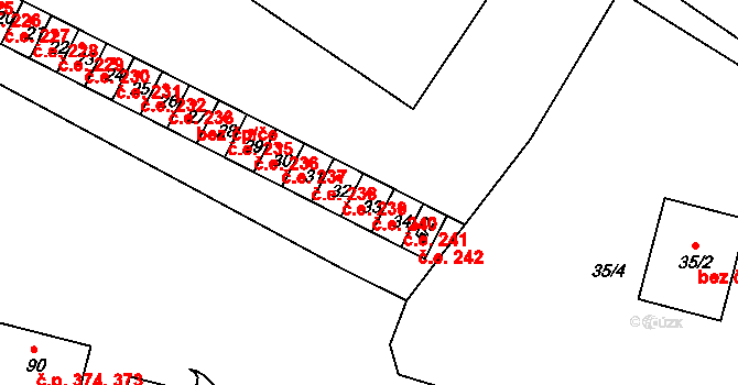 Miřetice u Klášterce nad Ohří 240, Klášterec nad Ohří na parcele st. 33 v KÚ Miřetice u Klášterce nad Ohří, Katastrální mapa