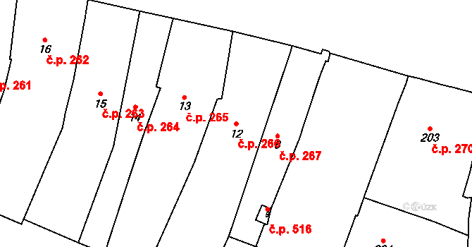 Malá Strana 266, Praha na parcele st. 12 v KÚ Malá Strana, Katastrální mapa