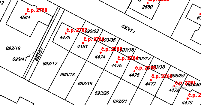 Dvůr Králové nad Labem 2765 na parcele st. 4474 v KÚ Dvůr Králové nad Labem, Katastrální mapa