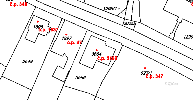 Hořice 2189 na parcele st. 3664 v KÚ Hořice v Podkrkonoší, Katastrální mapa