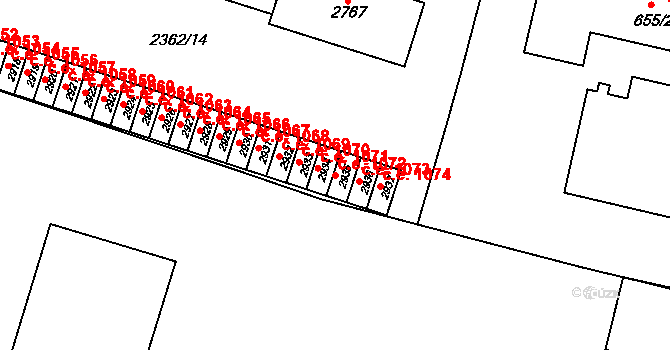 Kyjov 1072 na parcele st. 2935 v KÚ Kyjov, Katastrální mapa