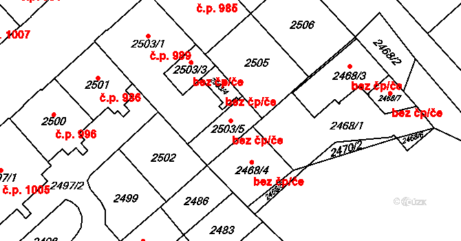 Chomutov 39102696 na parcele st. 2503/5 v KÚ Chomutov I, Katastrální mapa