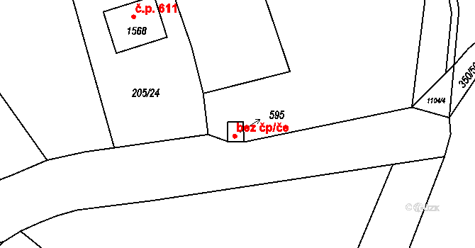 Kdyně 39235696 na parcele st. 595 v KÚ Kdyně, Katastrální mapa