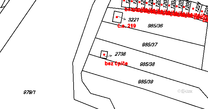 Ostrov 39704696 na parcele st. 2738 v KÚ Ostrov nad Ohří, Katastrální mapa