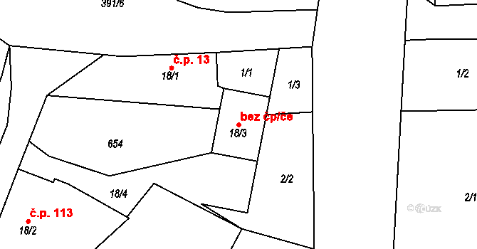 Varvažov 39982696 na parcele st. 18/3 v KÚ Varvažov, Katastrální mapa