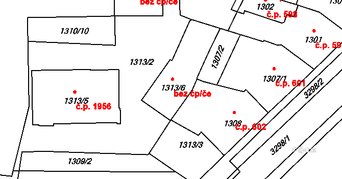 Český Těšín 43962696 na parcele st. 1313/6 v KÚ Český Těšín, Katastrální mapa