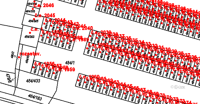 Podlesí 1992, Havířov na parcele st. 484/183 v KÚ Bludovice, Katastrální mapa