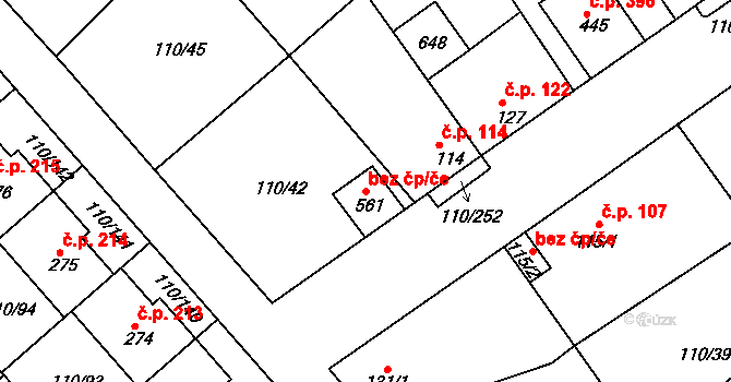 Mratín 90161696 na parcele st. 561 v KÚ Mratín, Katastrální mapa
