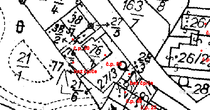 Květinov 58 na parcele st. 76/1 v KÚ Květinov, Katastrální mapa