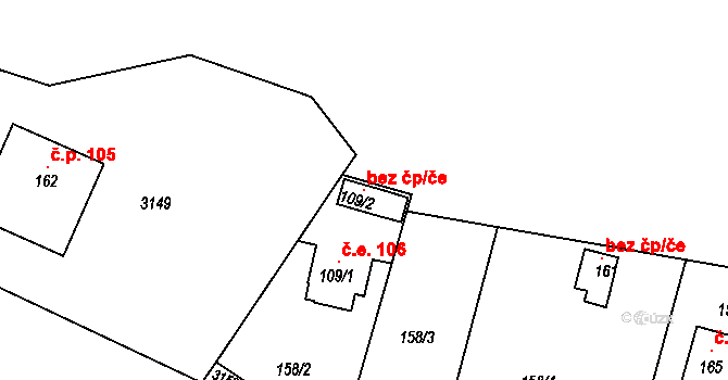 Rychnov nad Kněžnou 96167696 na parcele st. 109/2 v KÚ Roveň u Rychnova nad Kněžnou, Katastrální mapa