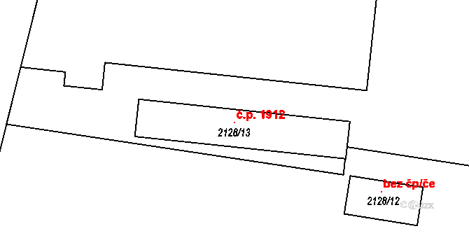 Chotěboř 1912 na parcele st. 2128/13 v KÚ Chotěboř, Katastrální mapa