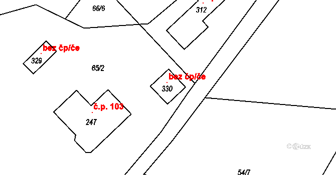 Rodvínov 105773697 na parcele st. 330 v KÚ Rodvínov, Katastrální mapa