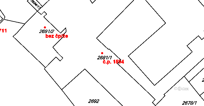 Znojmo 1594 na parcele st. 2691/1 v KÚ Znojmo-město, Katastrální mapa